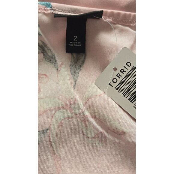 Torrid Pink Floral Pockets Off-Shoulder Midi Challis Dress Size 2X - Picture 5 of 11